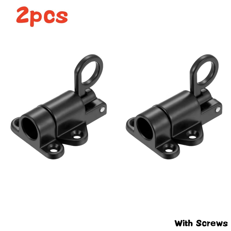 4Pcs Aluminum Alloy Self-Closing Latches Window Gate Security Pull Ring Spring Bounce Door Bolt Anti-Theft Automatic Latch Lock