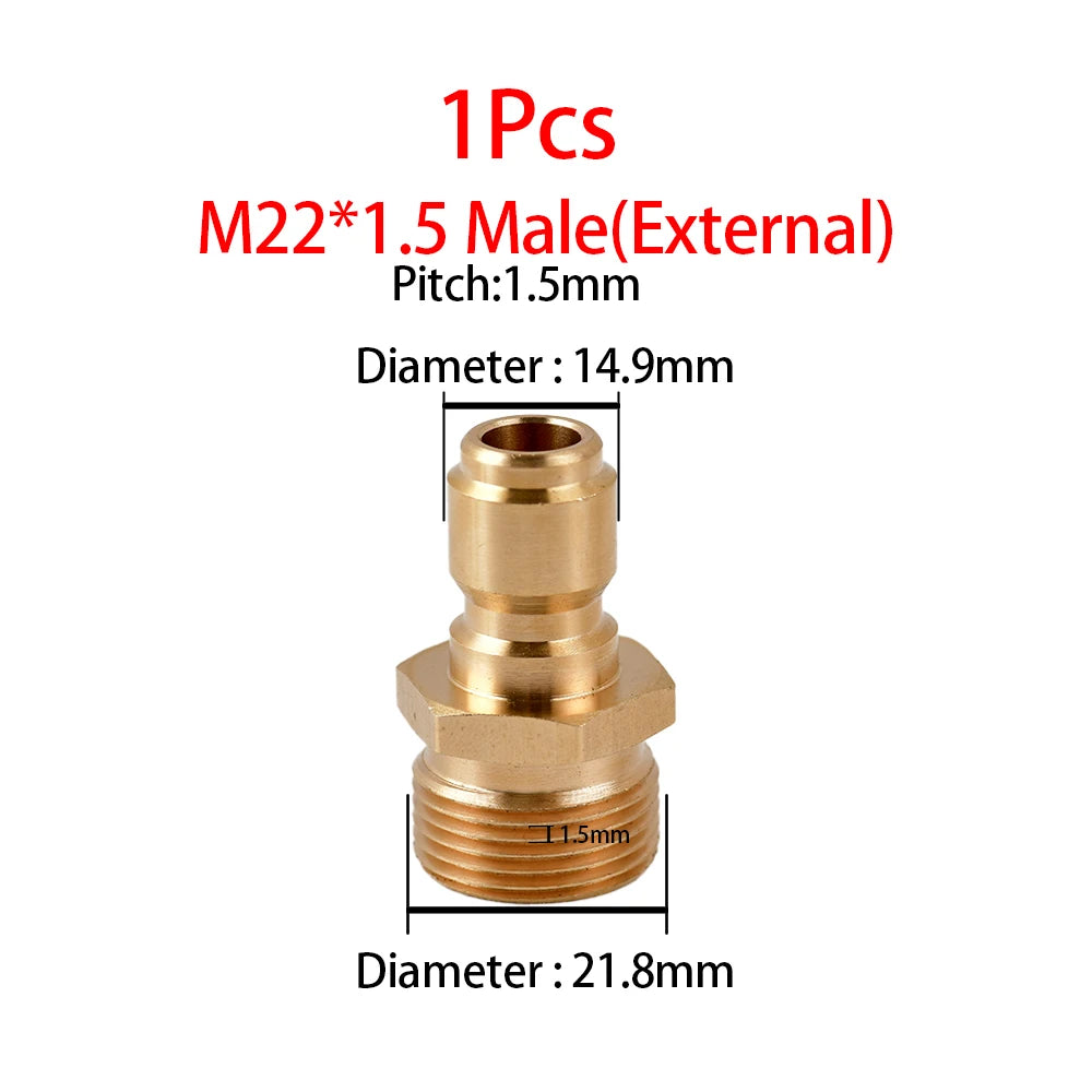 High Pressure Washer M22 Adapter Quick Connector Quick Release Fitting Power Washer Fast Connection Quick Coupler
