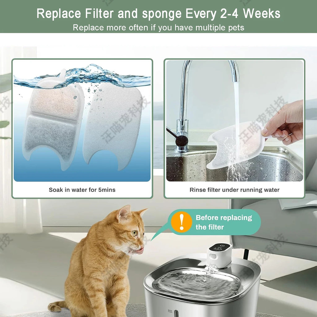 6/12/18/24Pcs Pet Water Dispenser Filter Cat Water Fountain Filter Drinking Fountain Filter Cycle Filtering Easy to Clean