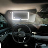 Portable USB Rechargeable LED Makeup Mirror Fashion Car Visor with Magnify and Three Color Lights Touch Switch Sun-Shading