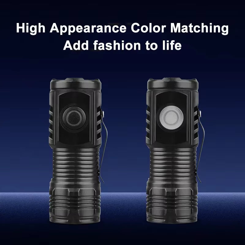 Rechargeable Outdoor Flashlight Portable Strong Light Waterproof Torch for Camping Walking Portable EDC Lighting Lamp