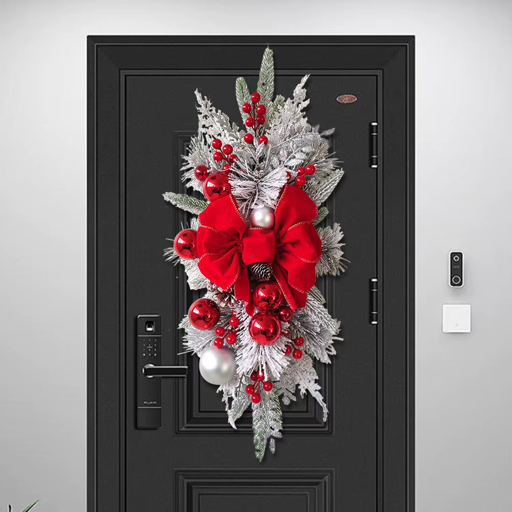 Christmas Wreath Pendants Without/With Light Atmosphere Decorative Stair Garland Home Door Window Ornaments Party Supplies Gift