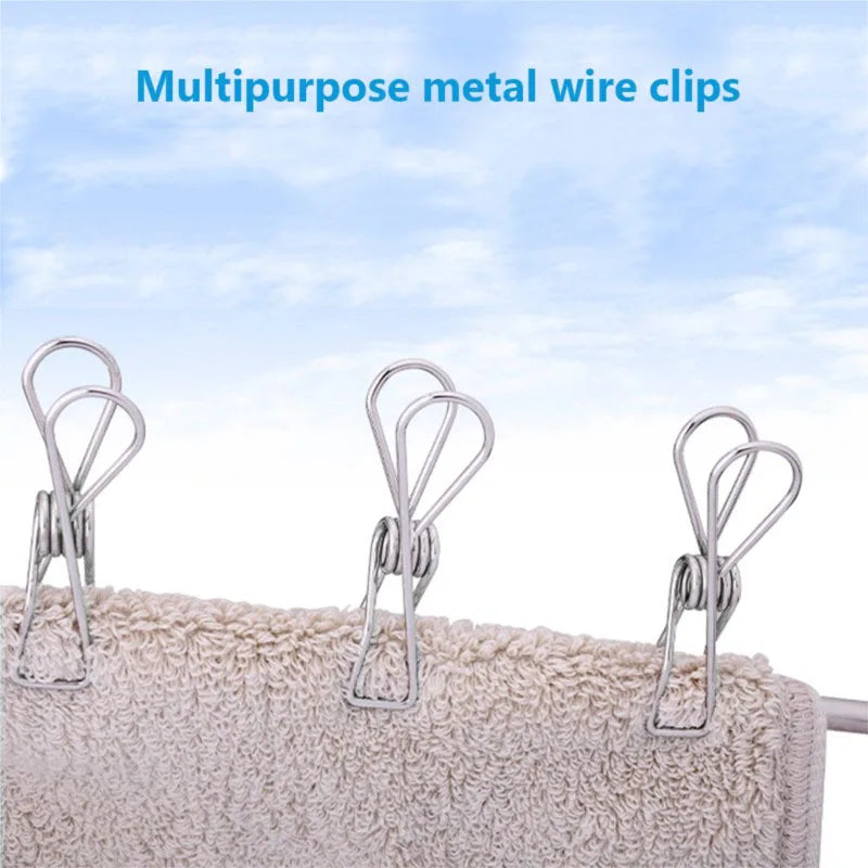 Clothespins Stainless Steel Clips Clothes Pegs Household Washing Hang Laundry Metal Home Storage Tool 10/20/40Pcs Clothes Pegs