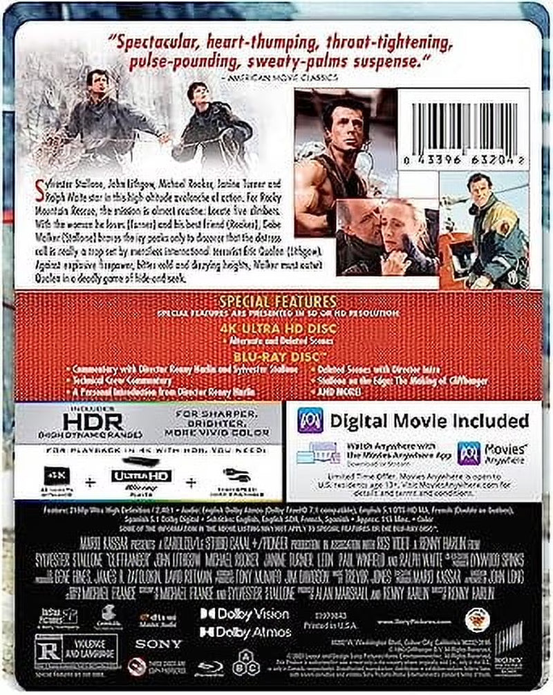 New Cliffhanger - 30Th Anniversary (UHD / Blu-Ray + Digital + Steelbook)