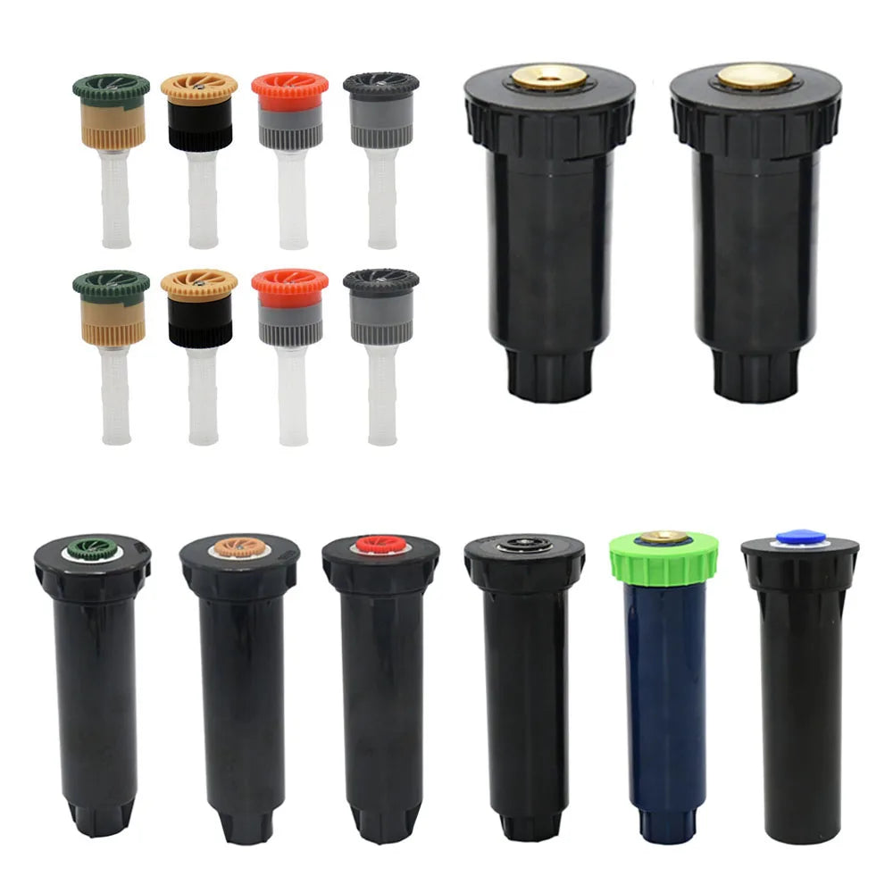 Garden Lawn Popup Sprinkler 90/180/360 Degree Rotation Sprinkler Adjustable Replacement Scattering Nozzles for Irrigation