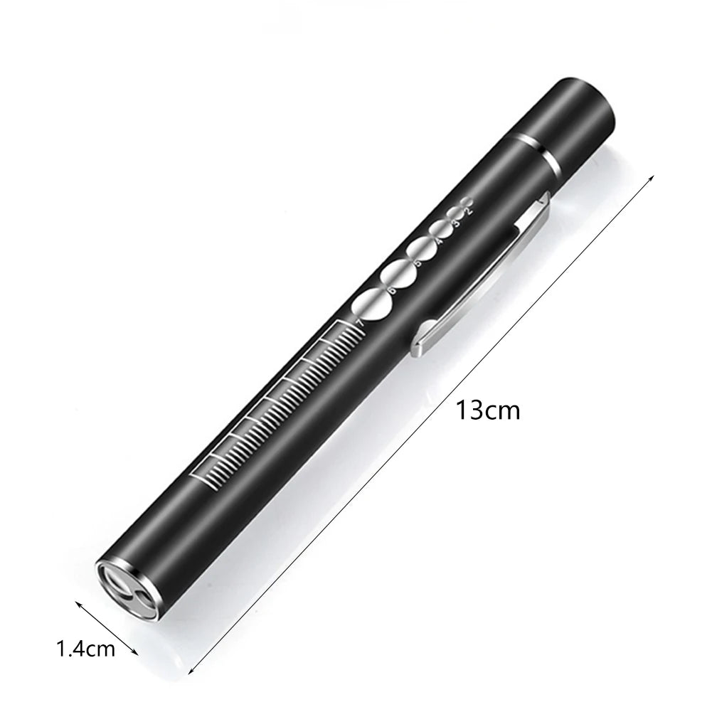 Mini Nursing Flashlight USB Rechargeable Medical Handy Pen Light LED Torch Lamp with Stainless Steel Clip Pocket Led Flashlight