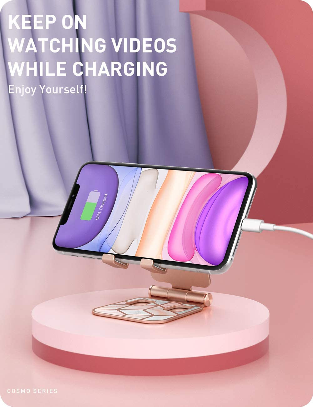 I-Blason Cell Phone Stand for Desk, Phone Holder Fits All Phones, Marble