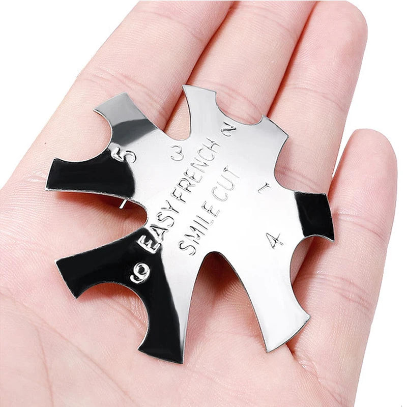 Pro 12 Style Easy French Smile Cut V Line Edge Trimmer Nail Cutter Almond Design Nail Stencil Styling Mold French Manicure Tools