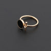 Black Disc Accent Ring – Rose Gold, Gold or Silver