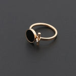 Black Disc Accent Ring – Rose Gold, Gold or Silver