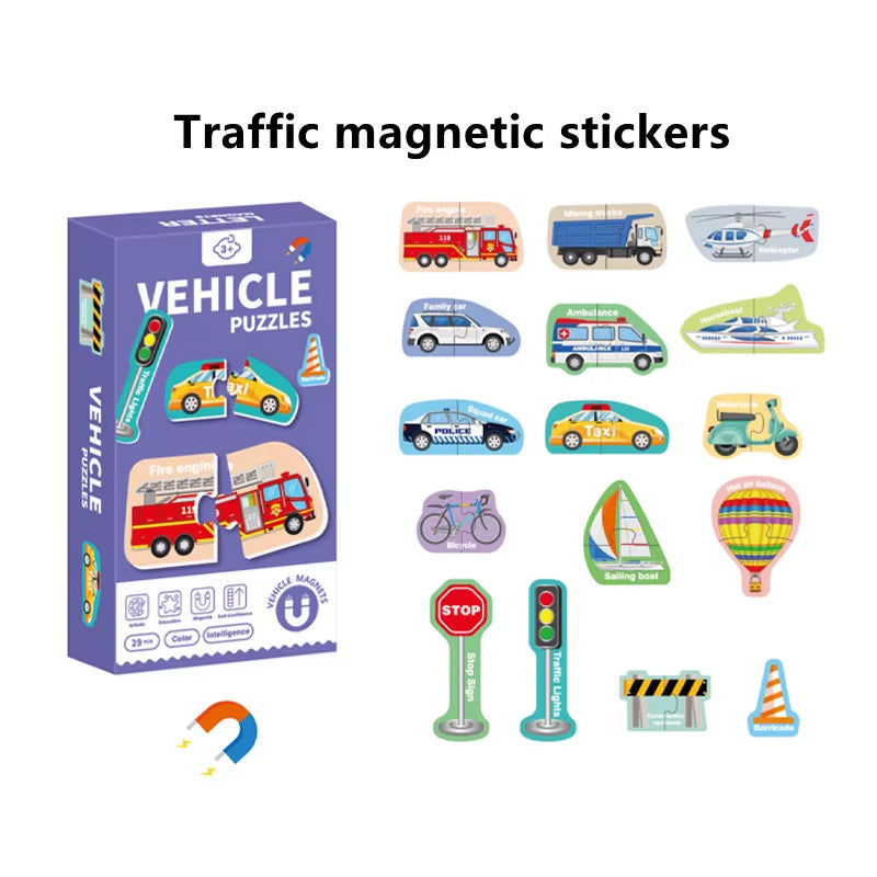 Magnetic Stickers Refrigerator Letters Cognitive Numbers Animal Matching Puzzle Game Baby Early Educational Toys for Children