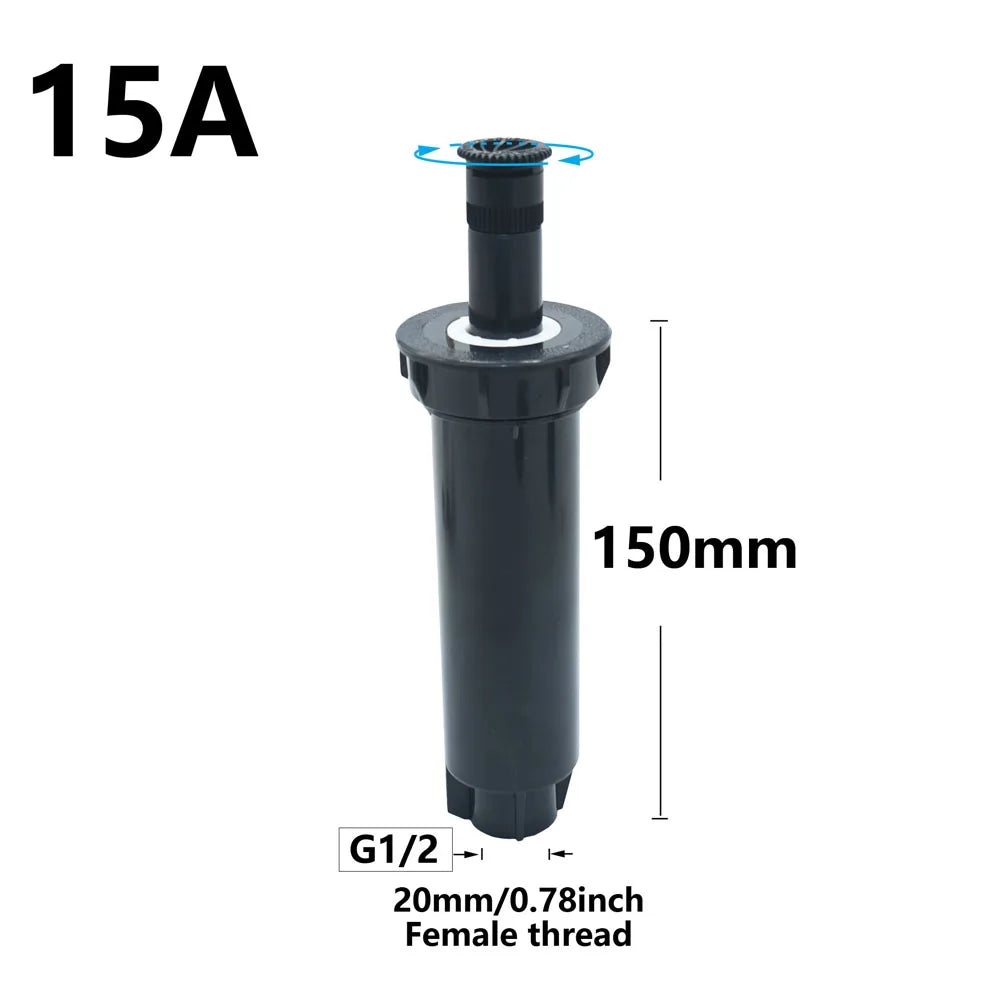 Garden Lawn Popup Sprinkler 90/180/360 Degree Rotation Sprinkler Adjustable Replacement Scattering Nozzles for Irrigation