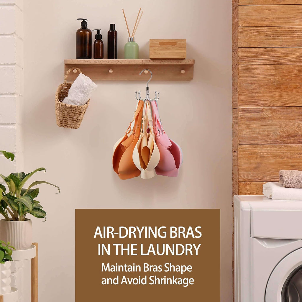 ZEDODIER Tank Top Hanger, Rotating Bra Organizer for Closet, Holds 24 Bras