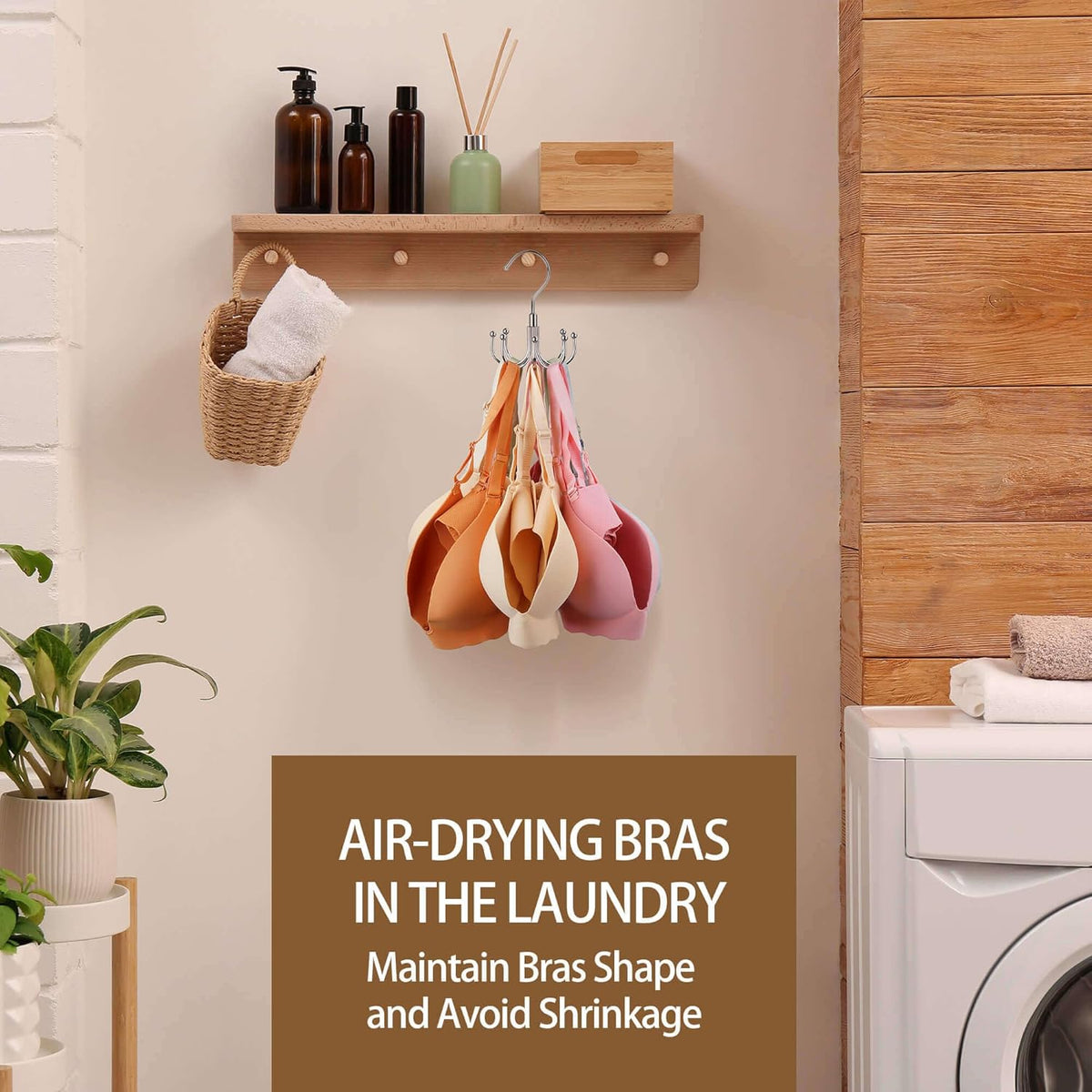 ZEDODIER Tank Top Hanger, Rotating Bra Organizer for Closet, Holds 24 Bras