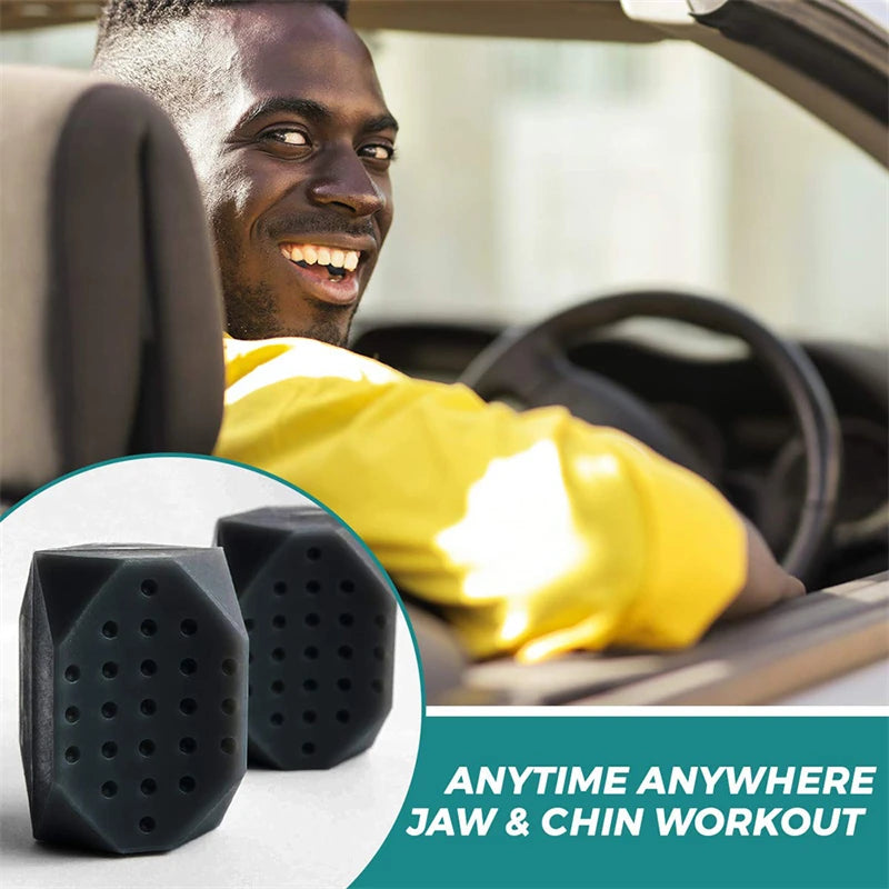 2Pcs 50/60Lbs Jaw Exerciser Redefine Jawline Trainer Double Chin Jawliner Facial Chew Bite Muscle Anti-Stress Face Fitness Ball
