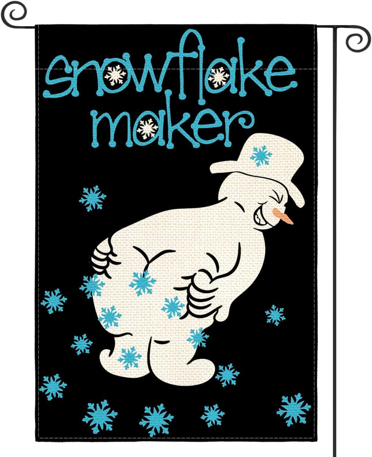 Snowman Snowflake Maker Garden Flag 12X18 Inch, Home Christmas Winter Snowman Outdoor Garden Flag Decoration -A