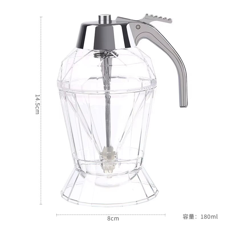 Hot Sale 180ML Diamond Honey Dispenser Syrup Dispenser Jar Container Plastic Storage Pot for Home Cooking Baking No Drip