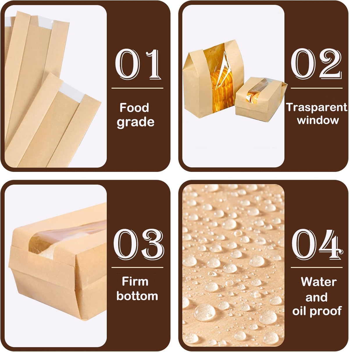 Large Paper Bread Bags for Homemade Sourdough Bread Packaging Bakery Bag for Gifting, Label Seal Sticker Included 200 Pack