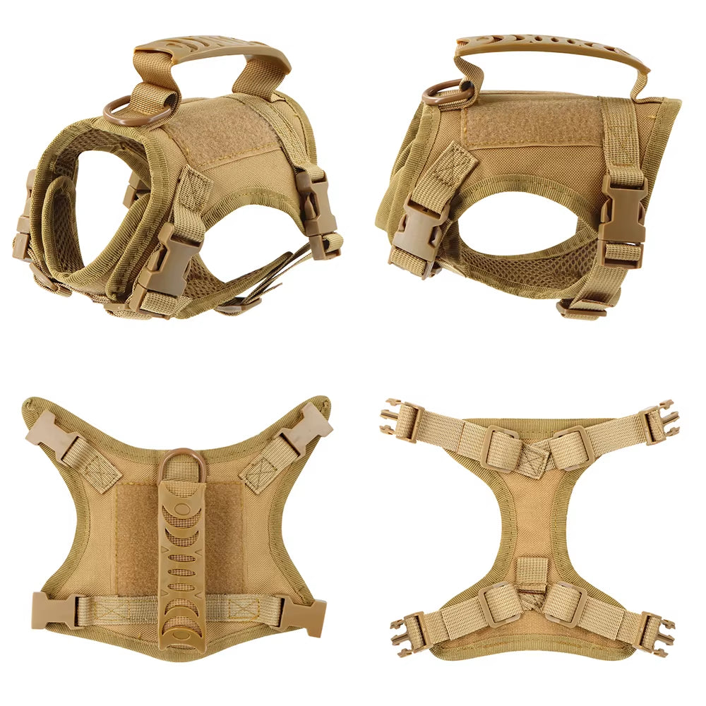 Tactical Cat Harness for Walking Escape Proof Adjustable Pet Vest Harness Soft Mesh with Control Handle for Large Cat Small Dog