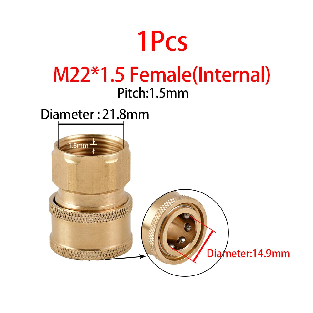 High Pressure Washer M22 Adapter Quick Connector Quick Release Fitting Power Washer Fast Connection Quick Coupler