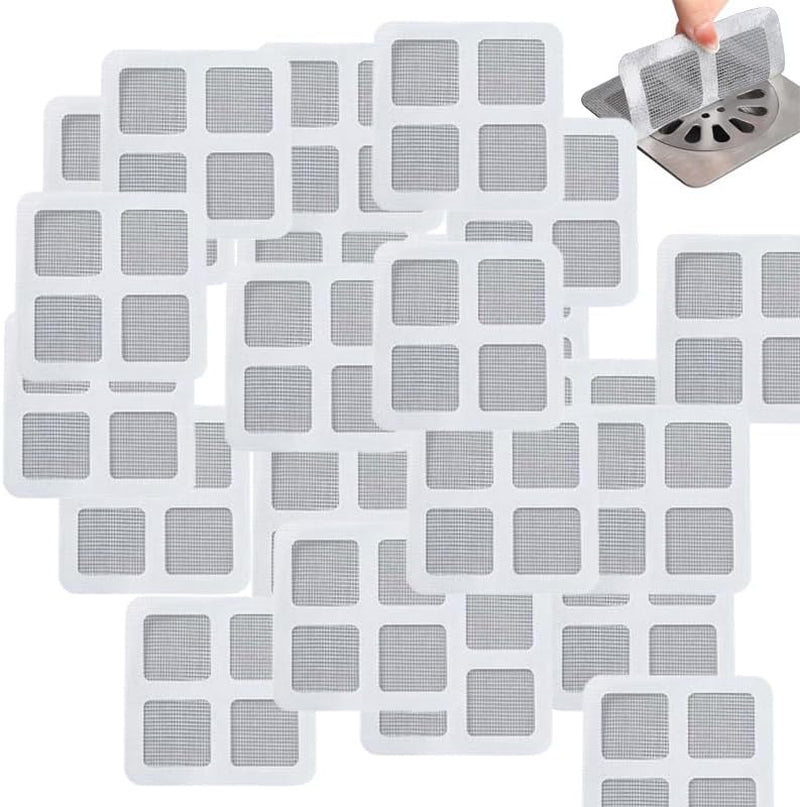 2025 New Disposable Shower Drain Hair Catcher, Shower Drain Cover Mesh Stickers Floor Drain Sewer Hair Filter Screen Blocking Strainer for Bathroom Laundry Bathtub Kitchen (10PCS)