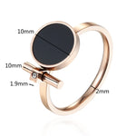 Black Disc Accent Ring – Rose Gold, Gold or Silver