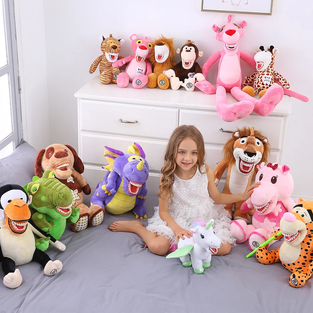 Large Dental Plush Toys With Teeth Model Toothbrush Cute Soft Doll Animals Plush Toys  Child Dentist Gifts Dentistry Accessories