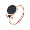 Black Disc Accent Ring – Rose Gold, Gold or Silver