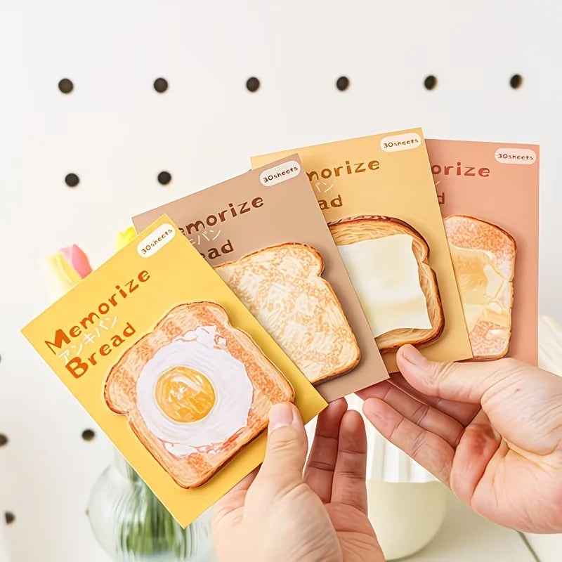 4 Sets of Toasted Sticky Notes, Tear-Off Office Memo Paper, Index of Student Study Office Notes