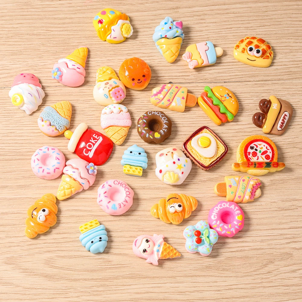 Tusember Mix Charms Resin Simulation Food Fruit Flat Backs Charms for Earrings Necklace Pendant DIY Making Accessories