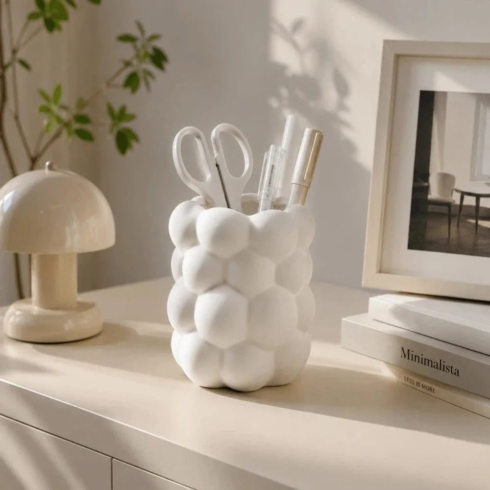 3D Printed Desk Storage Box Cloud-shaped Nordic Style Pencil Holder Ornaments Decoration Makeup Brush Storage Office Desktop