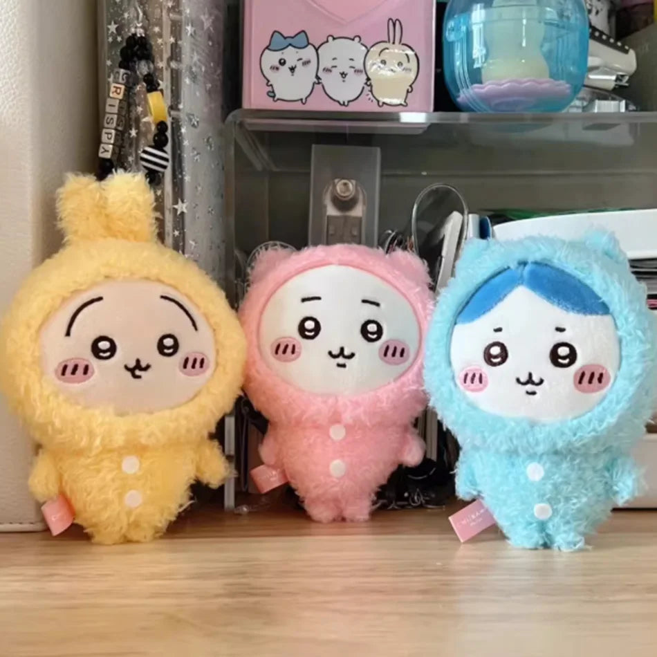 Chiikawa Anime 10cm Plush Doll Kawaii Usachi Keychain Hachiware Stuffed Pendent Cute Backpack Ornament Toy Gift
