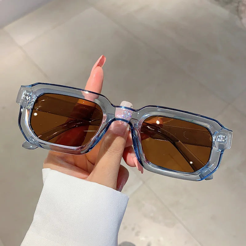 Men Women Vintage Sunglasses Rectangle pc Frame Sunglasses Fashion Retro Sun Glasses Luxury Brand Design Shades Eyewear Goggles