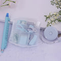 10 piece office stationery set, mini set, stapler, stapler, loop stitch, tape measure, five in one multifunctional tool pen