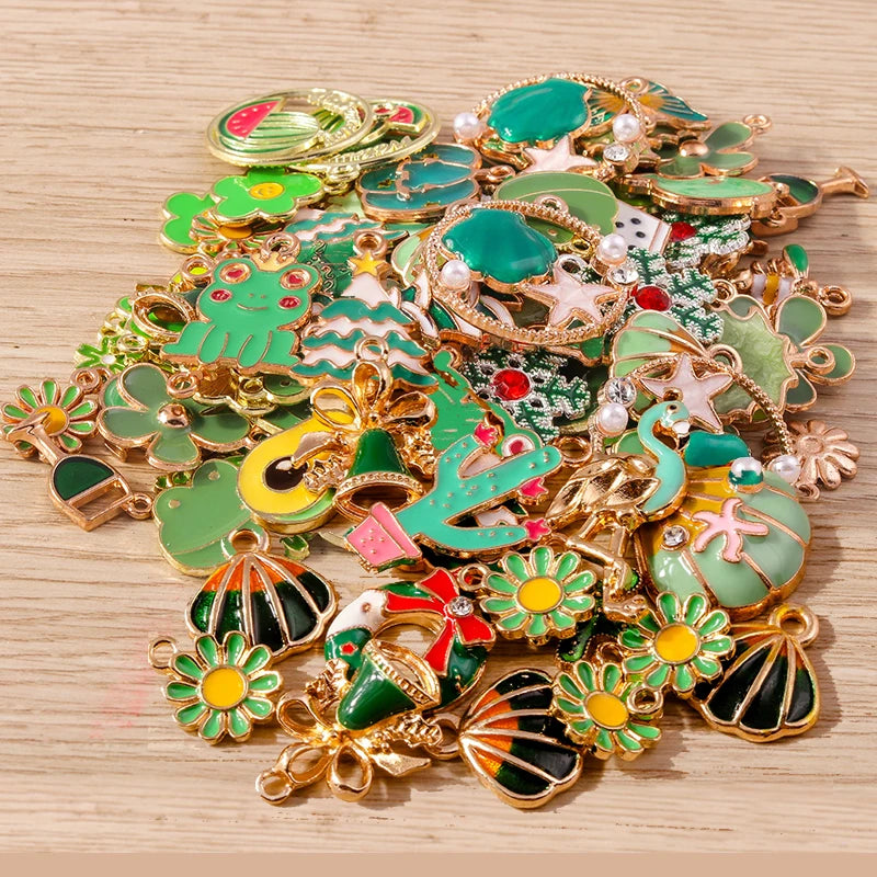 Tusember Mix 30pcs Enamel Charms Purple Series Animal Heart Flower Pendants For Handmade Jewelry Making Accessories DIY Craft