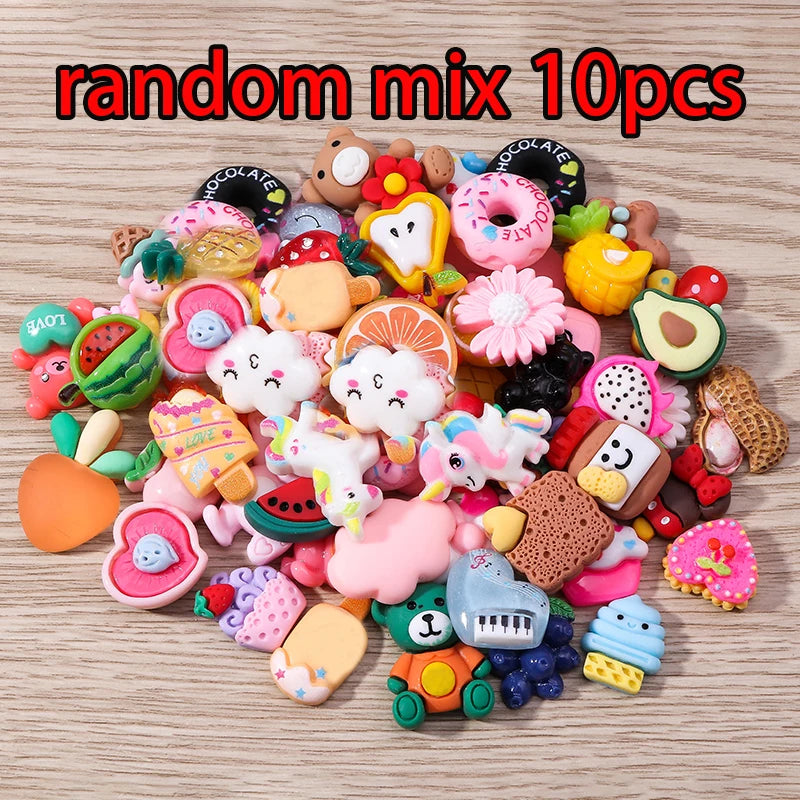 Tusember Mix Charms Resin Candy Color Animals Food Fruit Flat Backs Charms for Earrings Necklace Pendant DIY Making Accessories