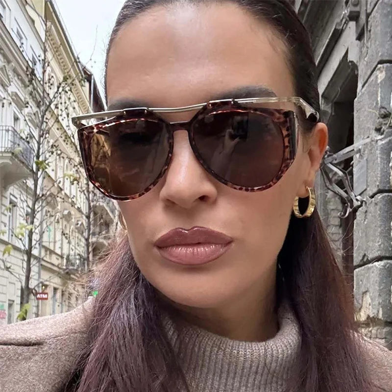 Unique Punk Sunglasses for Women Fashion Luxury Brand Unique Big Frame Round  Sun Glasses Outdoor Cycling Trendy Glasses Eyewear