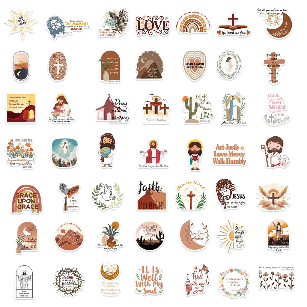 50pcs Bible Proverbs Holy Bible Jesus Christian Religion Sticker Religion Sticker Christmas Suitcase Laptop Luggage Motorcycle