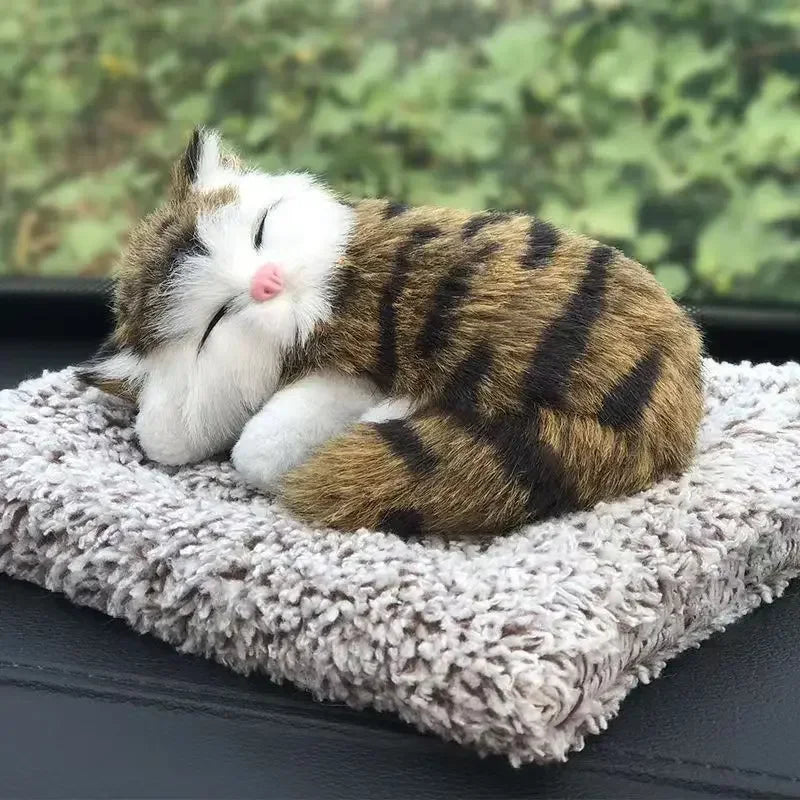 Simulated Cat Plush Toys for Kids Stuffed Animals Sleeping Cat with Touching Crying Sound Children Room Decoration Birthday Gift