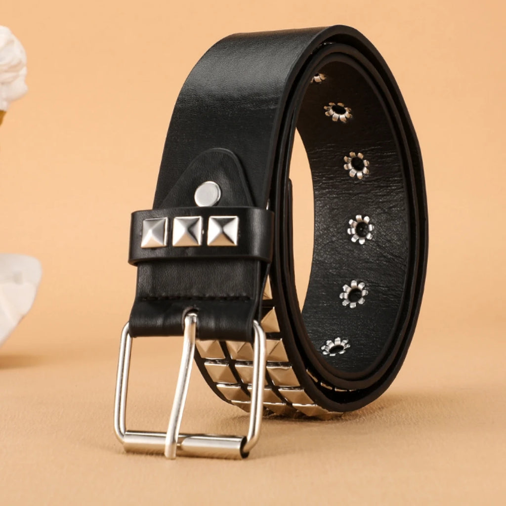 Trend Rivet Belt Heavy Metal Belt Men Women Punk Nightclub Rock Style Belt Jeans Belt Y2K Belt Fashion Decoration Women' Belt