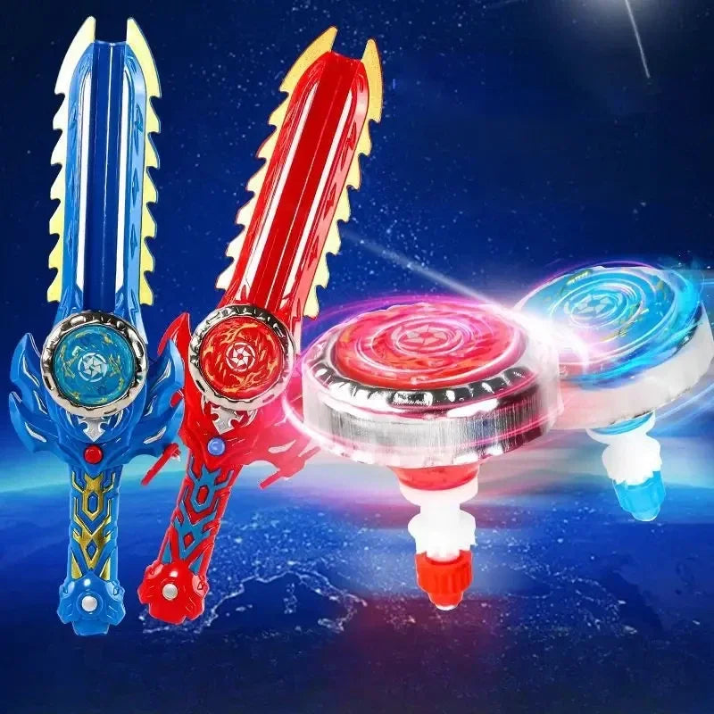Kids Battle Gyro Toy Set - Sword-Shaped Launcher Spinning Tops, Multiplayer Interactive Game, Cool Sword & Gyro Combo Toy