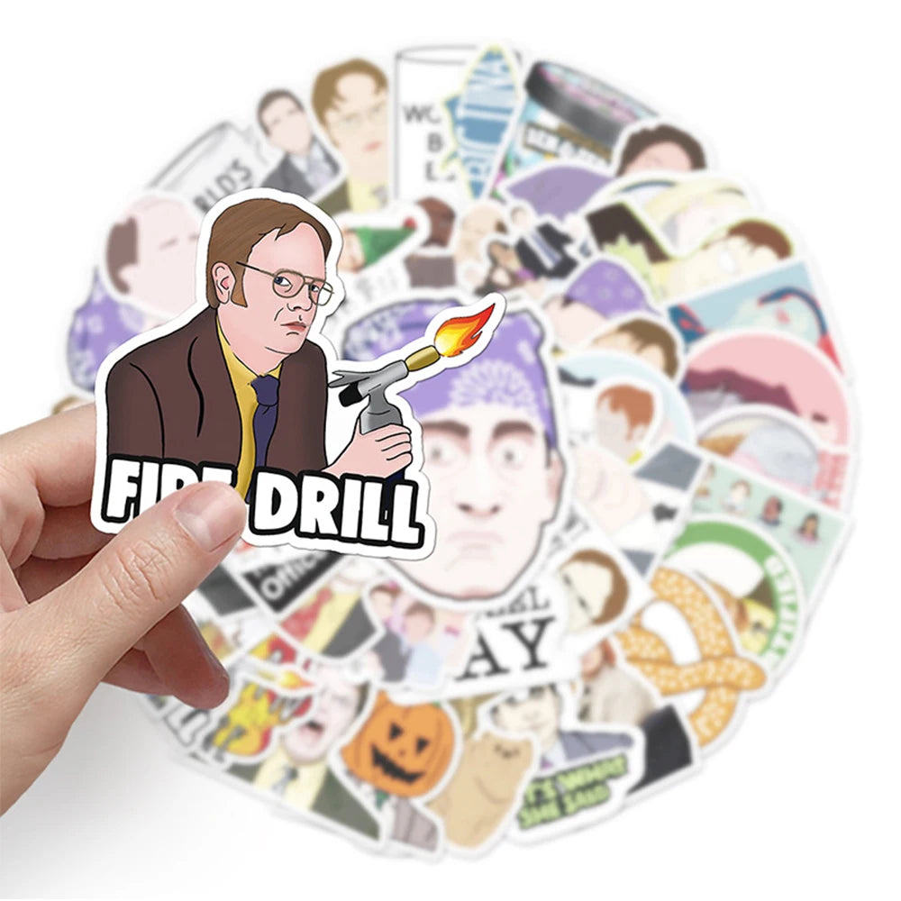 10/30/50pcs Funny TV Series The Office Stickers Comedy Cartoon Decals Decoration DIY Phone Water Bottle Notebook Sticker Packing