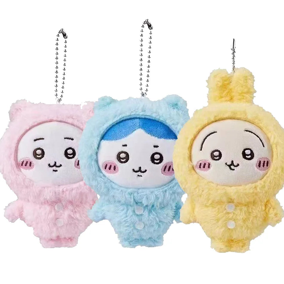 Chiikawa Anime 10cm Plush Doll Kawaii Usachi Keychain Hachiware Stuffed Pendent Cute Backpack Ornament Toy Gift