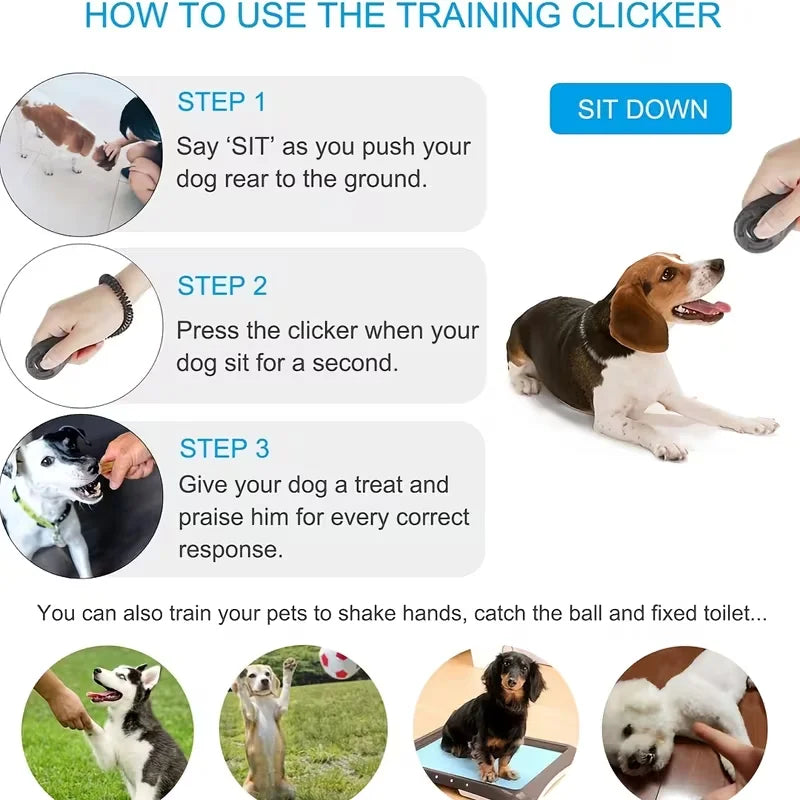 Pet Training Clickers, Dog Training Clickers, Dog Training Devices, Pet Supplies, Dog Behavior Correction, Potty Training, Sit-S