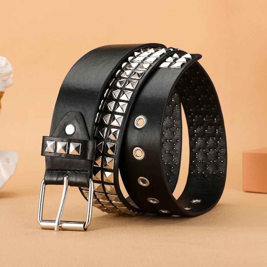 Trend Rivet Belt Heavy Metal Belt Men Women Punk Nightclub Rock Style Belt Jeans Belt Y2K Belt Fashion Decoration Women' Belt