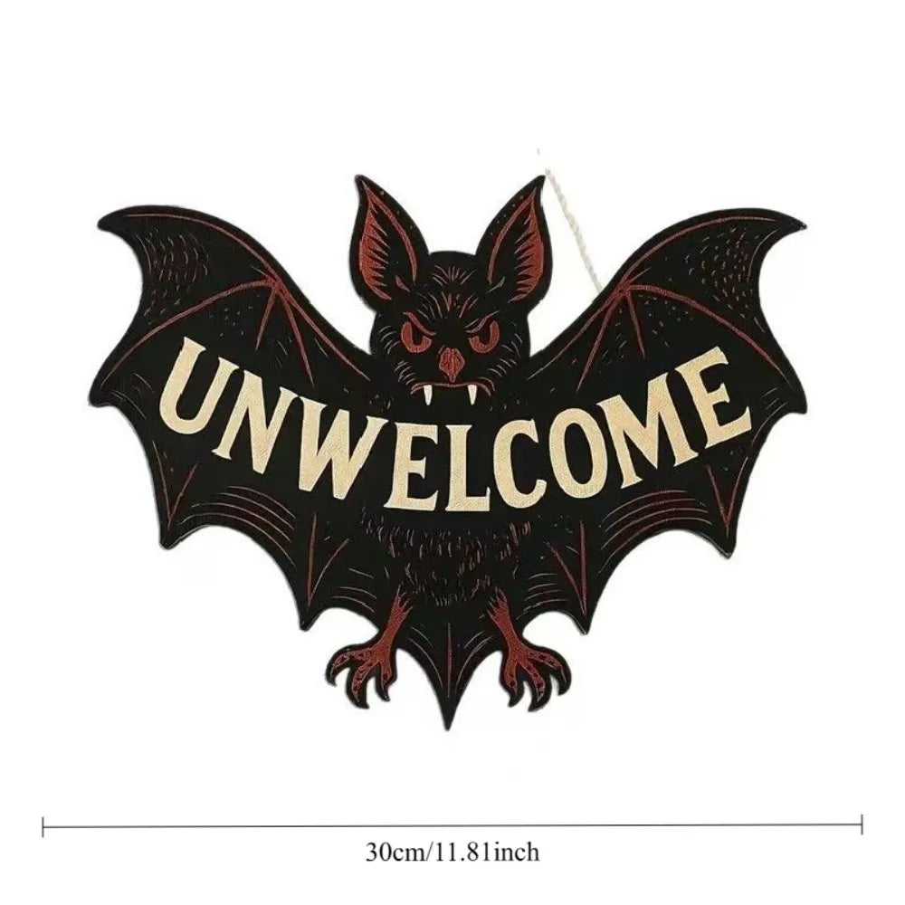 1Pcs Wooden Halloween Theme Bat Pendant Halloween Halloween Day of The Dead Party Wall Door Party Scene Layout Decoration Props