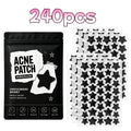 240pcs Black Star-Shaped Hydrocolloid Pimple Patches, Clear-Look, Easy Peel, Flexible Fit for Everyday Styling & Day/Night Wear