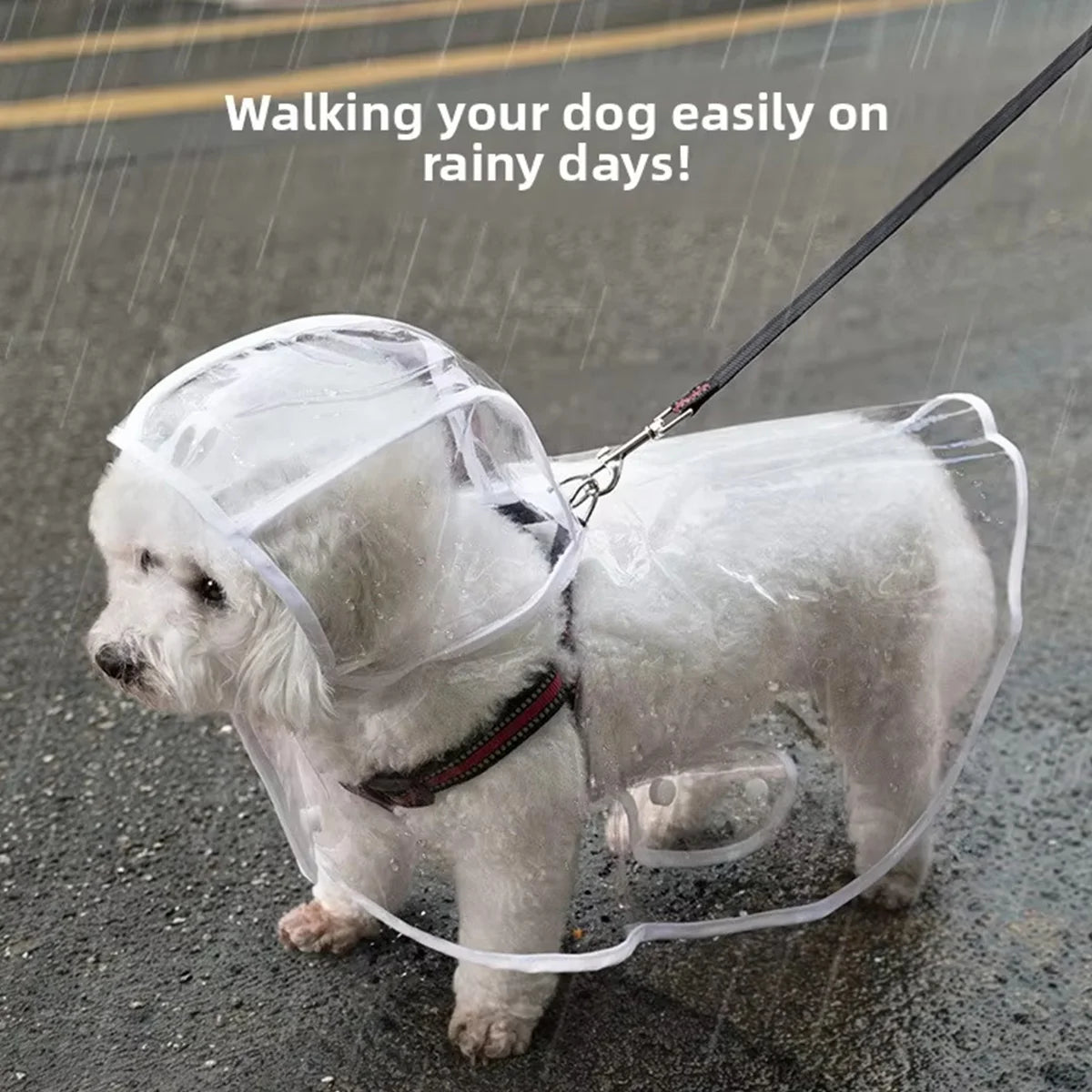 Pet Waterproof Raincoat Pet Dog Puppy Transparent Rainwear Waterproof Jacket Clothes Soft PVC Raincoat for Small Medium-Size Dog