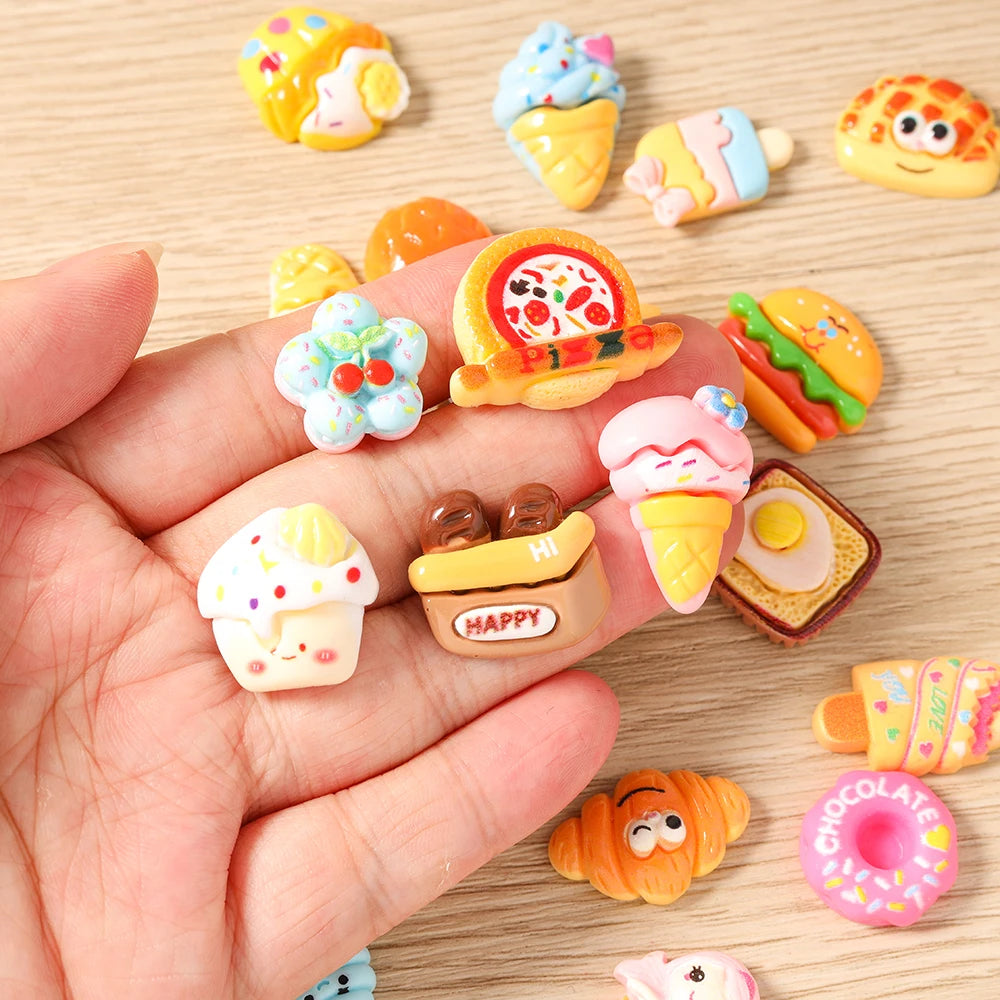 Tusember Mix Charms Resin Simulation Food Fruit Flat Backs Charms for Earrings Necklace Pendant DIY Making Accessories