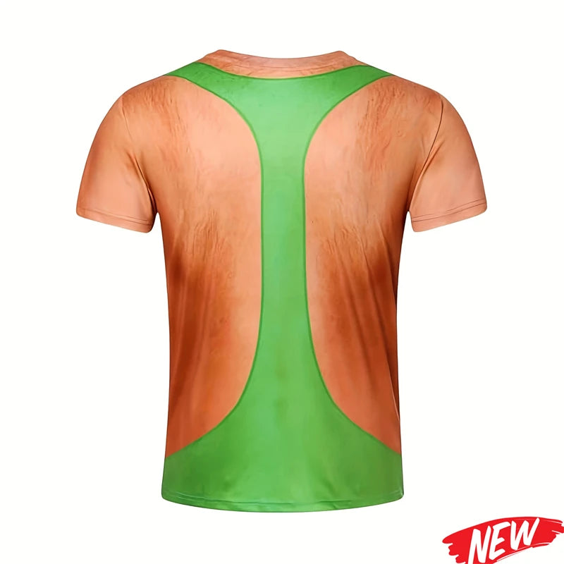 Funny Abs Muscle Graphic T Shirt For Men Hawaiian O'neck Short Sleeve Fashion Casual Tee Shirts Street Holiday Party T Shirts